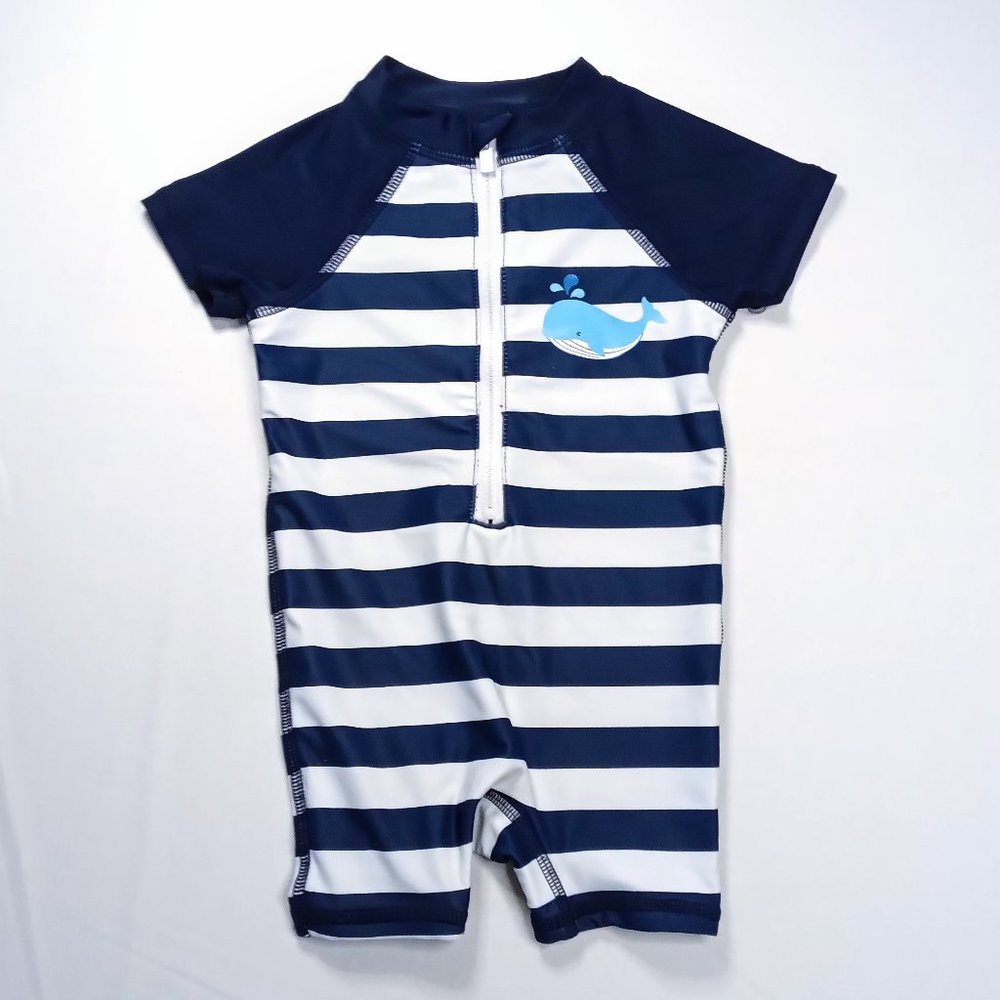 Floatimini One-piece Striped Navy and white Swimsuit